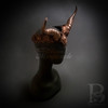 Rose Gold horn fantasy masquerade masks, female venetian masks, horned fairy masquerade mask, silver masquerade mask