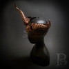 Rose Gold horn fantasy masquerade masks, female venetian masks, horned fairy masquerade mask, silver masquerade mask