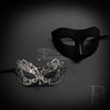 Couples masquerade mask, masquerade mask pair, silver Black couples masquerade mask, beyond masquerade, Halloween couple masks