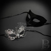 Couples masquerade mask, masquerade mask pair, silver Black couples masquerade mask, beyond masquerade, Halloween couple masks