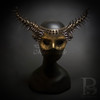 Gold masquerade mask, gold ram mask, ram mask, gothic outfit.