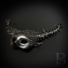 Silver masquerade mask, silver ram mask, ram mask, steampunk mask, silver masquerade mask, animal mask, spikes mask.
