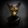 Beast mask, wolf mask, wolf masquerade mask, gold mask, beast outfit, wolf costume.