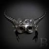 Silver masquerade mask, medieval princess, medieval costume, medieval outfit, masquerade mask, ram mask, ram animal mask.