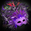 venetian carnival mask, party mask, large feather masquerade masks, purple feather masquerade mask, large feather mask, carnival masquerade mask, mardi gras party masks, mardi gras masquerade masks