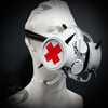 plague doctor mask, red cross mask, steampunk mouth mask, mouth mask, respirator mouth mask, steampunk costume, steampunk outfit, steampunk accessories. Syringe mask.