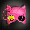 Pink Cat Woman Masquerade Mask. Steampunk masquerade mask bulk. Cat lovers gifts.