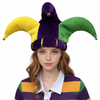Mardi Gras Unisex Jester Hat – Plush Purple, Green & Gold Statement Headpiece