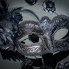 Masquerade Mask with Feathers Red M33134