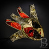 Couple's Venetian jester mask, masquerade jester  costume ball mask, gold red black jester masquerade mask