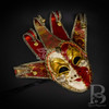Couple's Venetian jester mask, masquerade jester  costume ball mask, gold red jester masquerade mask