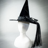 Witch hat with veil and feathers, witch's hat, halloween costume hat, halloween hat, halloween witch costume and hat.