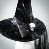 Witch hat with veil and feathers, witch's hat, halloween costume hat, halloween hat, halloween witch costume and hat.
