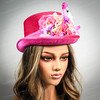pink fascinator derby hat swan hat tea party hat floral hat 
