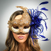 gold masquerade mask, blue masquerade mask, blue feathers mask, feather masquerade masks, feather masquerade mask, feather masks, feather party masks, feather party mask.