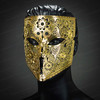gold masquerade mask, full face masquerade mask, full face mask, full face masquerade masks. gold masquerade masks. rapper's face mask, rappers mask, luxurious mask.