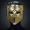gold masquerade mask, full face masquerade mask, full face mask, full face masquerade masks. gold masquerade masks. rapper's face mask, rappers mask, luxurious mask.
