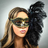 black and gold face mask, feather masquerade mask, masquerade masks, masquerade mask, black and gold masquerade mask, great gatsby mask outfit.