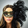 black and gold face mask, feather masquerade mask, masquerade masks, masquerade mask, black and gold masquerade mask, great gatsby mask outfit.