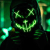 LED face mask, horror face mask, halloween mask, LED light up mask, light up face mask