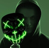 LED face mask, horror face mask, halloween mask, LED light up mask, light up face mask