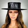 steampunk hat, plague doctor hat, plague doctor costume hat, flat top hat, top hat, flat hat, leather hat