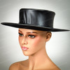 steampunk hat, plague doctor hat, plague doctor costume hat, flat top hat, top hat, flat hat, leather hat