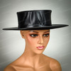 steampunk hat, plague doctor hat, plague doctor costume hat, flat top hat, top hat, flat hat, leather hat