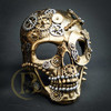Skull mask full head, Gold Skull masquerade mask, halloween skull mask, skeleton masquerade mask, terminator mask, terminator costume, terminator costume mask.