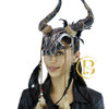 Scary Wendigo Deer Skull Horror Halloween Masquerade Mask Monster Beast Elk Deer Skull Horns, Adult Halloween Wendigo Pagan Costume Deer Skull Skeleton Mask Feather Headdress Silver
