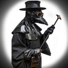 Plague Doctor Steampunk Hooded Robe Cloak Cape w/Bird Mask Cosplay Costume Props