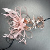 Rose Gold Prom Masquerade Masks Masquerade Prom Mask White Feathers, Luxury Headdress Feather Masquerade Ball Mask, Feather Fascinator