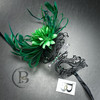 Black Green Wedding Prom Masquerade Masks Masquerade Mask Green Feathers, Luxury Headdress Feather Masquerade Ball Mask, Feather Fascinator
