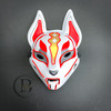 Red Japanese Kitsune Fox Mask Cosplay LED Light Up Masquerade Mask Halloween Costume Animal Mask