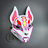 Purple Japanese Kitsune Fox Mask Cosplay LED Light Up Masquerade Mask Halloween Costume Animal Mask