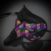 The Zanni Mask | Plague Doctor Masquerade Checkers Purple M1032