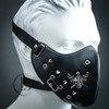 Men Biker Leather Steampunk Masquerade Mask Cosplay Costume Halloween Party Mask Black