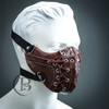 brown leather masquerade mask steampunk mask for men bdsm sub