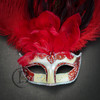red feather mask, red feather masquerade mask, masquerade wedding, wedding masquerade masks, feather mask, halloween party masks, mardi gras masks, Party masks, masquerade masks, elegant masquerade masks, prom masquerade masks, masquerade masks for men.