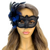 blue feather mask