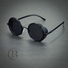 Black Steampunk Spectacle Glasses for Burning Man Festival Prop Costumes Eyewear