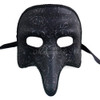 The Zanni Mask | Plague Doctor Masquerade Black Glitter