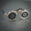 Gold Steampunk Flip-up Skull Sunglasses for Burning Man Festival Prop Costumes Funk Eyewear Crazy Eyes