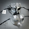 men's couples masquerade masks, masks for couples, men masquerade masks, silver masquerade masks, roman masks, silver masks, chrome black masks for men