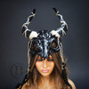 black goat pagan ram horns voodoo mask, cosplay horns, ram horns mask, horns masquerade mask, ram horns mask, ram horns, fairy ram horns, devil horns, halloween devil costume horns, fairy ram horns, Magical Ram Skull Horns Headpiece Masquerade Mask Devil Fairy Headband Halloween Cosplay Voodoo