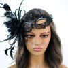 black feather masquerade mask, feather masquerade mask, feather masquerade masks, black fascinator hat, black fascinator, fascinator, black masquerade mask, mask face black, black mask.