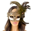 gold masquerade mask, feather masquerade mask, masquerade ball mask, masquerade mask, gold party mask