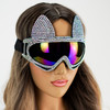 ski mask goggles glasses iridescent gems rhinestone goggles mask bunny rabbit ski mask 