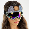 ski mask goggles glasses iridescent gems rhinestone goggles mask bunny rabbit ski mask 