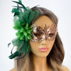 green masquerade mask feather mask emerald green feather mask